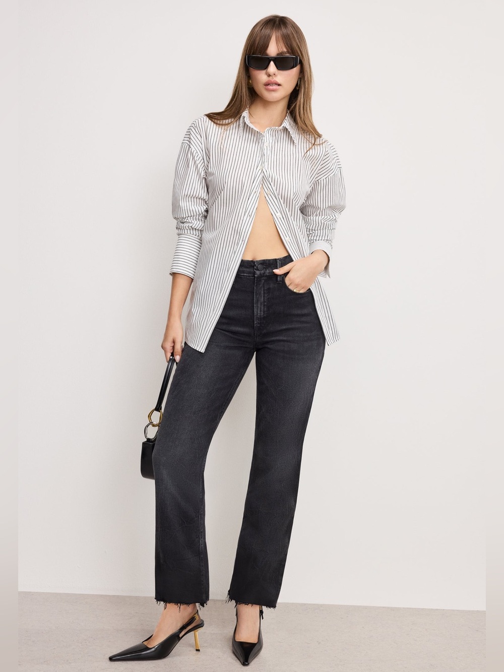 Good American Good Icon Straight Ankle Black